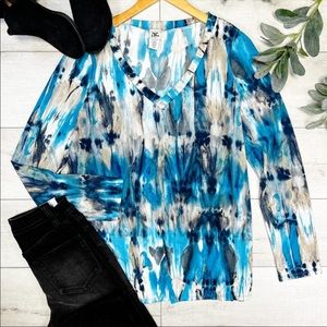 Sew In Love - Tie Dye V-Neck Top - Blue